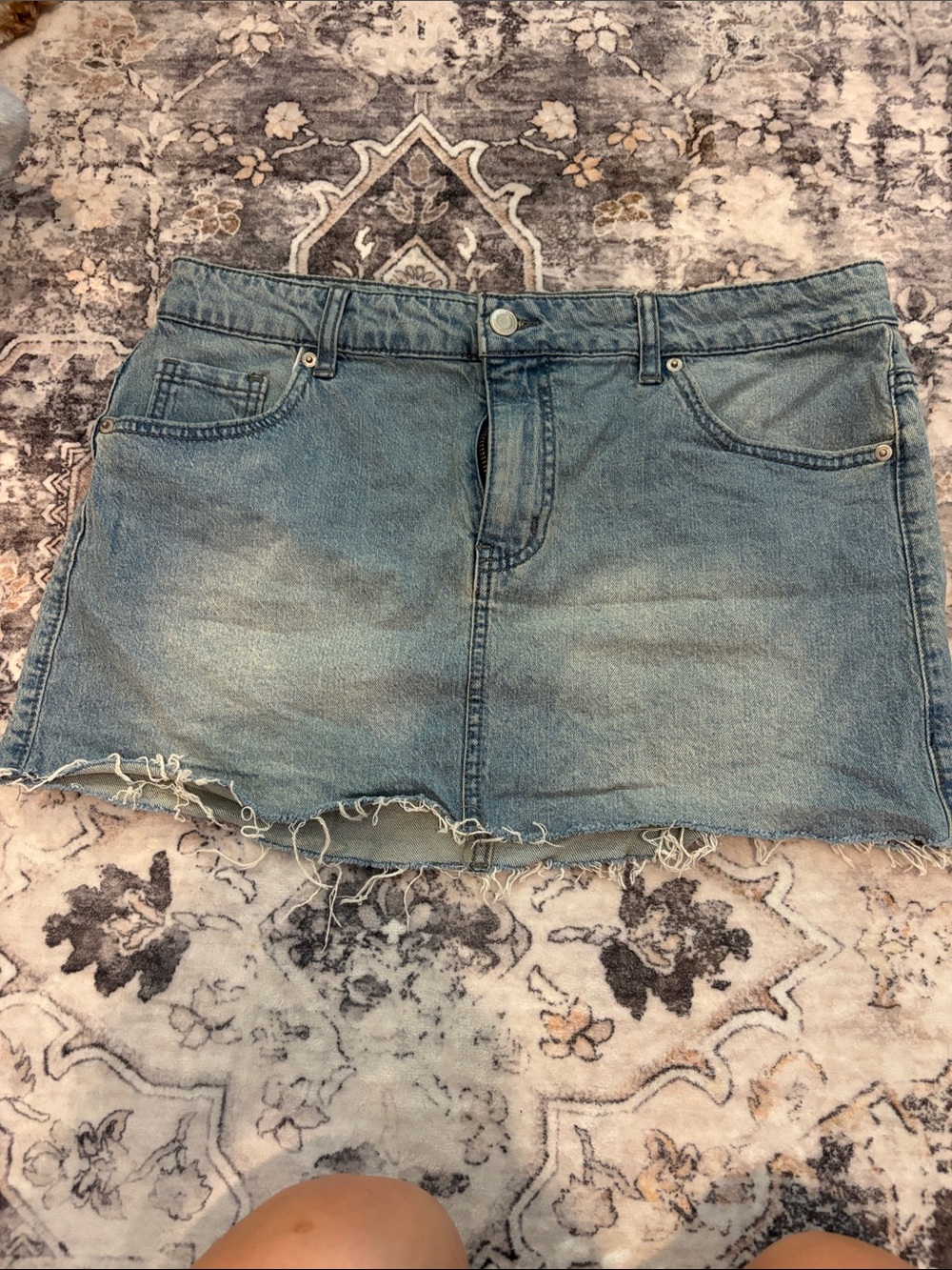 No Boundaries Light Blue Denim Mini Skirt